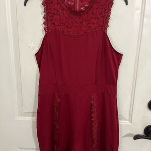 Chic Burgundy Lace Jumpsuit